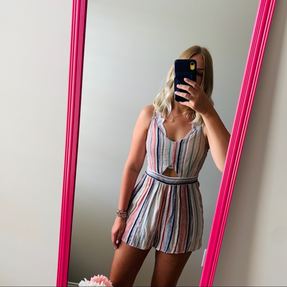 AE Striped Cutout Romper